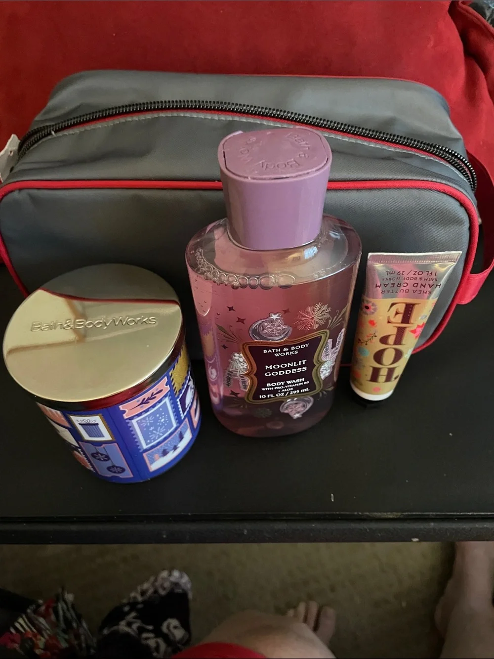 Bath & Body Works Moonlit Goddess Body Wash,Hand Cream,Candle,Travel Bag NWT